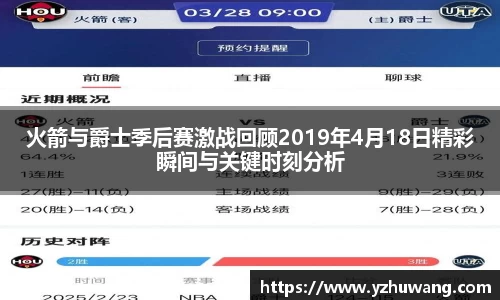 火箭与爵士季后赛激战回顾2019年4月18日精彩瞬间与关键时刻分析