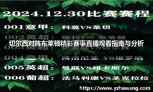 切尔西对阵布莱顿精彩赛事直播观看指南与分析